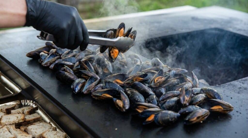 Moule sur brasero fête saint etienne